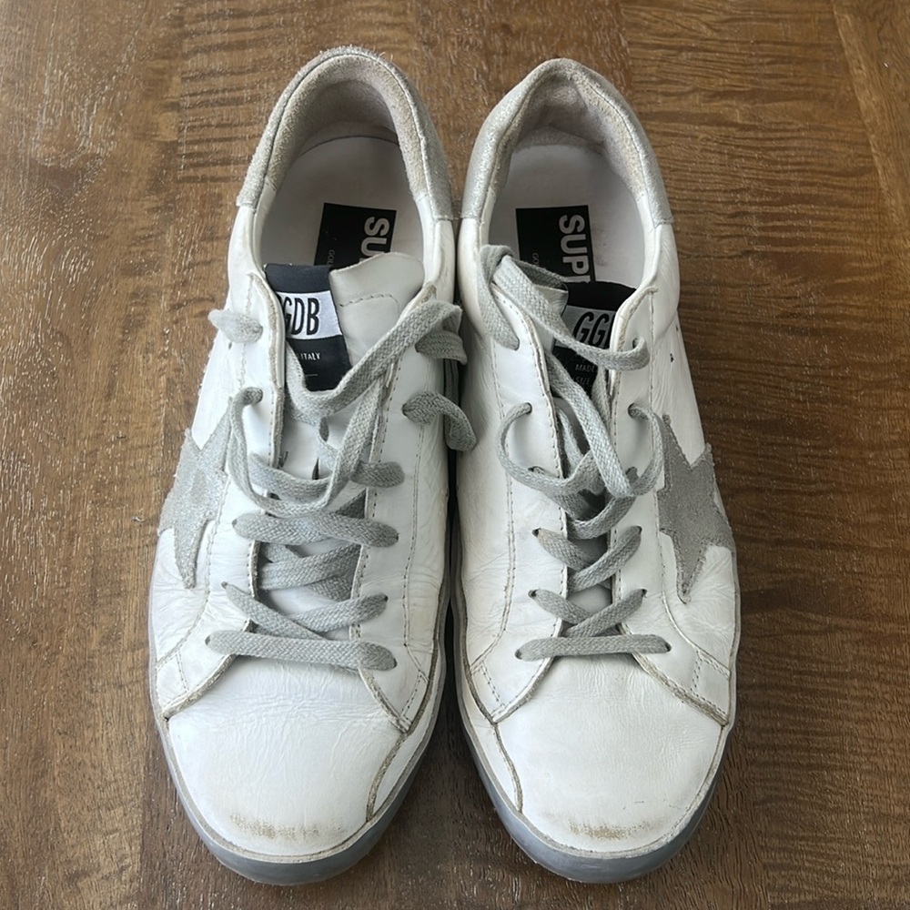 Golden Goose Silver Soled White Superstars